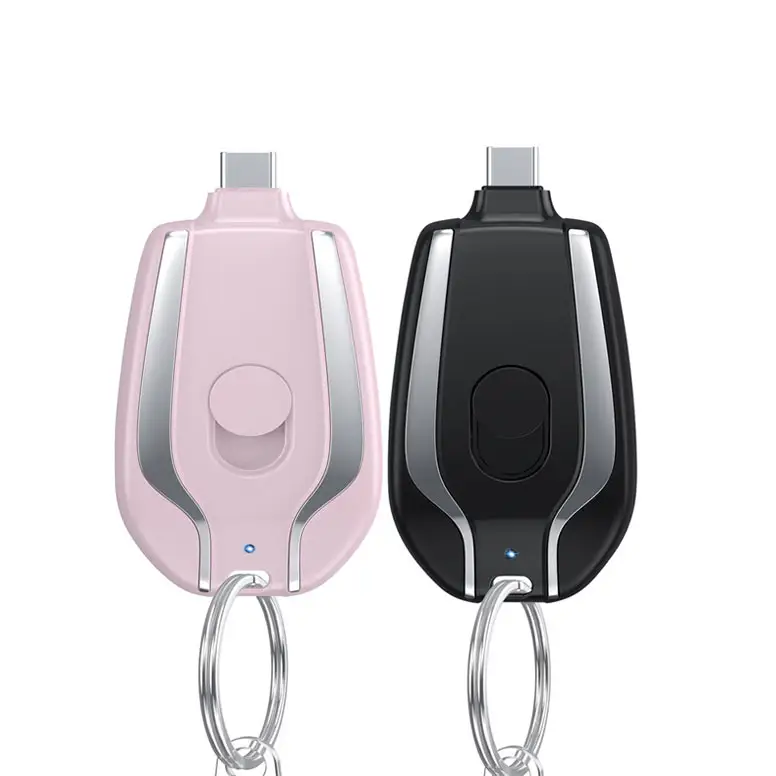 1500mAh Cute Small Type C Keychain Finger ABS Emergency Portable Charger Pod Key Chain Powerbank Mini Power Bank for iphone