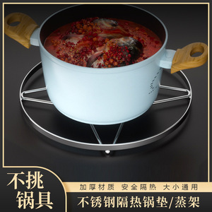 ที่วางหม้อสแตนเลส แผ่นฉนวนกันความร้อน ทรงกลม 8 มม. แผ่นรองโต๊ะครัว ป้องกันการลวก ทนความร้อนสูง - Product Image 3