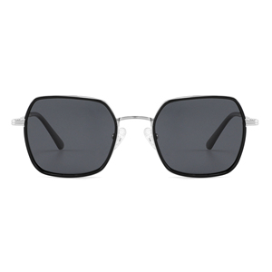 Lunettes de soleil rectangulaires unisexes, monture en métal, verres noirs, protection UV400, protection solaire pour adultes - Product Image 6