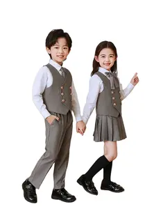 Design grigio Preppy uniforme scolastica per ragazzi e ragazze nuovo Design scuola materna uniformi