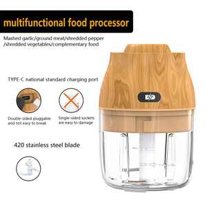 Nouveau Mini Hachoir Électrique Multifonctionnel pour Purée d'Ail, Lame en Acier Inoxydable, Hachoir à Viande, Robot Culinaire Domestique, Trancheuse - Product Image 5