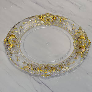 13 Inch Customized Clear <b>Plastic</b> for Charger <b>Plate</b> Professional Supplier Wholesale Gold <b>Plate</b> Chargers for Weddings - Product Image 3