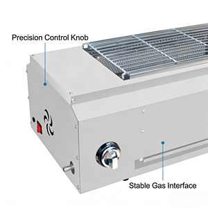 Parrilla de Barbacoa Eléctrica Comercial Multifuncional de Sobremesa, Parrilla de Barbacoa de Gas de Acero Inoxidable con Piedra Volcánica - Product Image 3