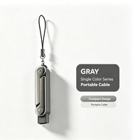 Adaptateur de charge portable mini avec cordon, design compact, connecteur de charge de voyage, couleur unie, accessoire de charge de poche