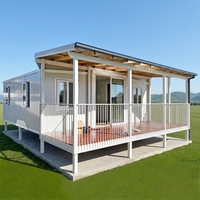 Maison Modulaire Préfabriquée Mobile Tiny Home Pliable Extensible Conteneurisé Salon 2 3 4 Chambres Entièrement Meublée