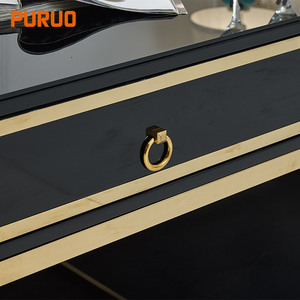 Tavolino da Salotto di Lusso con Piano in Marmo e Specchio, Design in <span class=keywords><strong>Terrazzo</strong></span> Bianco con Cassetto - Product Image 6
