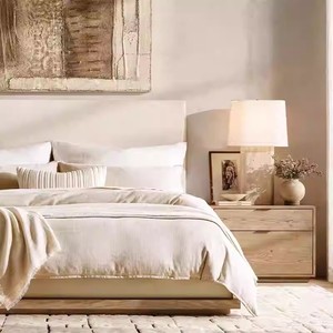 Table de chevet en bois massif de style artisanal <span class=keywords><strong>vintage</strong></span> américain RH French, avec deux tiroirs, personnalisable pour chambre à coucher et salon - Product Image 2