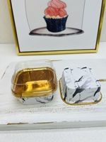 Tasses de cuisson en marbre Tasses à dessert pour fournitures de fête Fournitures de tasses en papier de cuisson jetables pour la fête de mariage