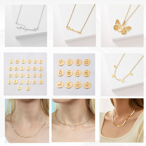 Stainless Steel Name <strong>Necklace</strong> Personalised 14K 18K Gold Plated Custom Jewelry Set Diy <strong>Pendant</strong> <strong>Necklaces</strong> For Men Women - Product Image 4