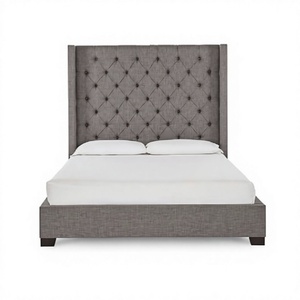 Modern Luxury Upholstered Platform <b>Bed</b> <b>Frame</b> with Massage Function Adjustable Height King/<b>Queen</b> <b>Size</b> Solid Wood Construction - Product Image 1