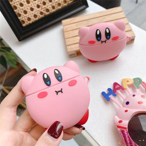 2022 nuevos estilos 3D <span class=keywords><strong>de</strong></span> dibujos animados lindo diseños <span class=keywords><strong>Kirby</strong></span> carácter manga protectora cubierta para los AirPods Pro tableta amortiguador Tech accesorio beige Rojo Negro compruebe Tartan tableta amortiguador caso - Product Image 1