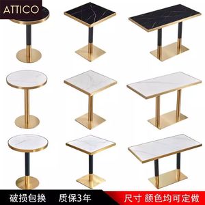 โต๊ะเล็กๆทำจากไม้แบบโมเดิร์นสำหรับร้านอาหารร้านอาหารทำจากโลหะหินอ่อนหรูหราใช้ในร้านกาแฟ - Product Image 2