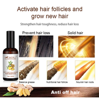 Huile de croissance des cheveux afro biologique, sérum à l'essence de gingembre naturelle pour les hommes, chute de cheveux et traitement de la calvitie, fabricant chinois