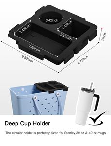 Bandeja Organizadora Superior para Bolsas Bogg, Soporte para Vasos, Tapa de Almacenamiento Compatible con Bogg Bag XL para Stanley de 30 oz y 40 oz, Inserto Superior para Bolsa Bogg - Product Image 2