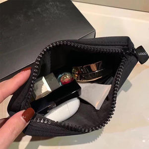 Wholesale Custom Logo Make up Bag Small Black Neoprene Toiletry Cosmetic Pouch Makeup Bags - Product Image 5