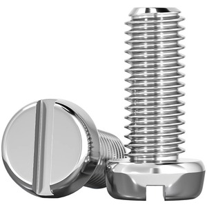 304 Stainless Steel Slotted Pan Head <b>Screws</b> GB65 Metric M2 <b>M3</b> M4 M5 M6 M8 Standard Thread Grade A - Product Image 1