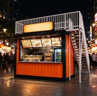 Kiosque alimentaire rapide en conteneur, kiosque alimentaire portable à assemblage rapide, stand alimentaire préfabriqué personnalisé OEM pour les activités commerciales en extérieur