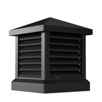 Capot de cheminée carré en alliage d'aluminium pour villa, à persiennes, étanche à la pluie, pour ventilation de fumée et évacuation, avec prévention du reflux, Modèle Guangzhou