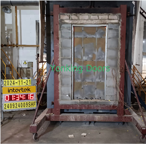 Puerta Cortafuego Yonking con Panel <span class=keywords><strong>de</strong></span> Visión, Certificación UL EN CE, Resistencia al Fuego <span class=keywords><strong>de</strong></span> 1.5 Horas, 120 y 180 Minutos, Puerta <span class=keywords><strong>de</strong></span> Acero con Rejilla - Product Image 4