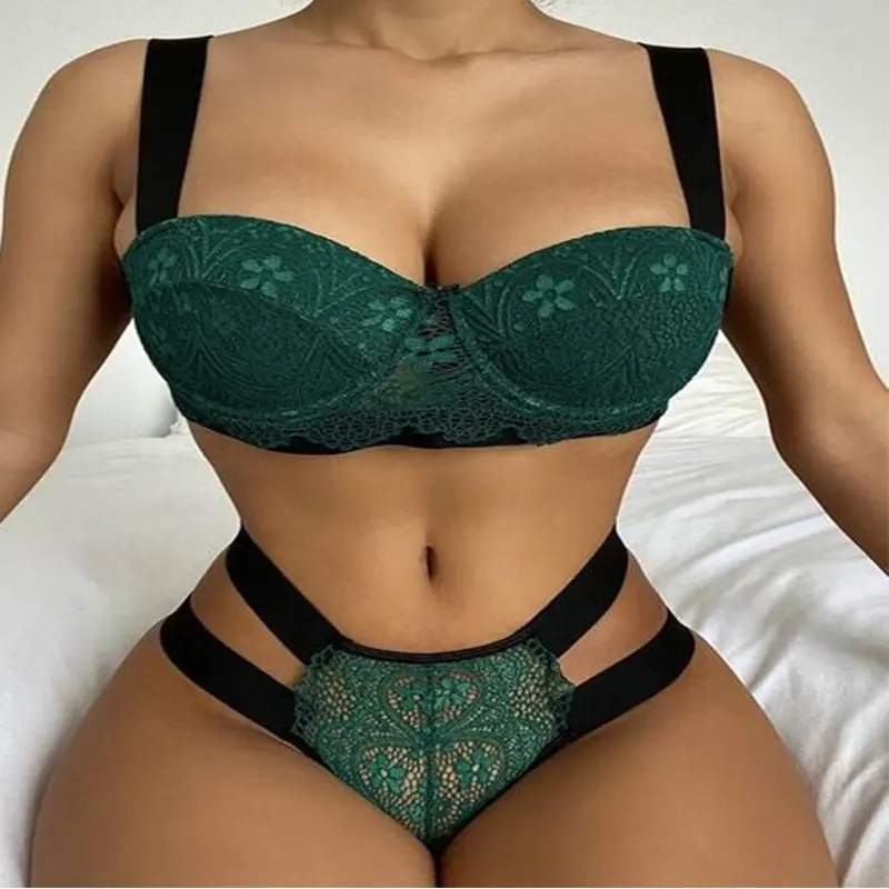 Hot Selling Kant Bralette Vrouw Ondergoed Nighty Pure Lingerie Sexy Vrouwen Bh Slipje Sexy Lingerie Set