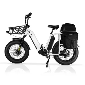 GreenPedel Vélo cargo électrique longue portée 48v 20 pouces à gros pneus 500w 750w ebike avec sièges pour enfants