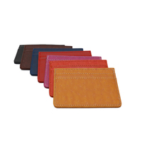 Porte-cartes de visite en cuir véritable minimaliste unique pour carte d'identité professionnelle et cartes de crédit - Étui multifonctionnel pratique