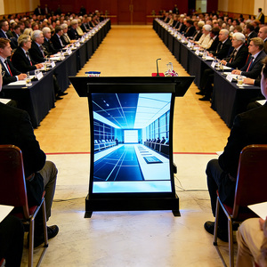 Podio Digital LED Móvil para Publicidad, con Pantalla LED para Escenarios, Cines, Conferencias y Eventos, de Uso Comercial - Product Image 1