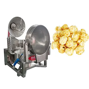 großhandelspreis industrielle popcorn-produktionslinie karamel mais gepolsterte popping-maschine