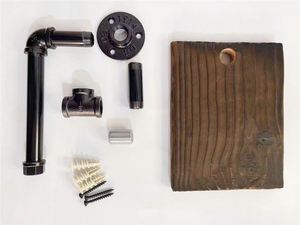 산업용 파이프 선반 나무 43.<span class=keywords><strong>3</strong></span>인치 러스틱 거실 가구 <span class=keywords><strong>3</strong></span>단 금속 걸이형 책장 - Product Image 5