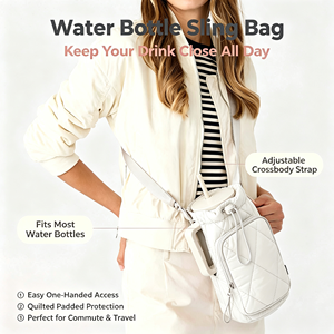 Pochette pour bouteille d'eau avec sangle, sacoche durable pour bouteille d'eau, porte-bouteille, poche pour téléphone portable, sac bandoulière Ripstop - Product Image 1