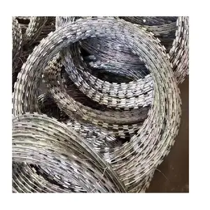 Clôture de fil de rasoir, fil de fer barbelé galvanisé, fabriqué en chine