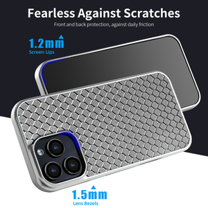 Étui de téléphone portable magnétique de luxe en fibre de verre 2026, fin et antichoc, pour 17 <span class=keywords><strong>Pro</strong></span> <span class=keywords><strong>Max</strong></span>/Air, nouveau design créatif en métal, fibre de carbone et TPU - Product Image 4