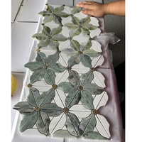 Carreaux de mosaïque Revêtement de sol Jet d'eau Motif floral de fleurs Forme Dosseret Cuisine Salle de bain Mur Carrelage de marbre