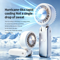 Ventilador Turbo Portátil de Mano con Enfriador de Hielo, Ventilador Personal Recargable, Mini Ventilador de Mano Pequeño para Viajes, Exteriores, Hogar y Oficina