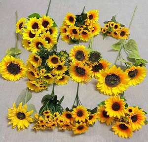 Groothandel Kunstmatige Zonnebloemen Zijde Zonnebloem Boeket Gele Zonnebloem Kunstbloemen Voor Huisdecoratie Bloem
