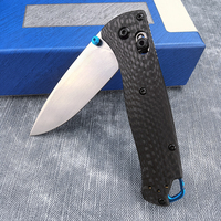 Couteaux BM 535 EDC avec manche en fibre de carbone noire, couteau de survie en plein air, couteau de chasse, couteau pliant tactique de poche