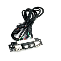 Kabel PVC Dual USB 3.1 dan Jack Audio HD dengan Pengisian Cepat 3A untuk Panel Depan Casing Komputer PC (60cm)