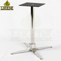 Base de table à manger en acier inoxydable massif à fond croisé