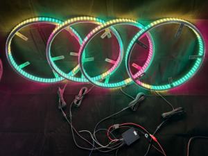 Chất lượng cao 17 inch 8 Row RGB LED bánh xe vòng ánh sáng với ứng dụng và điều khiển từ xa - Product Image 2