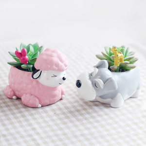 ROOGO Pot de Jardin Japandi Fait Main en Résine, Personnalisé, Motif Chien Endormi Mignon, pour Plantes Succulentes, Multi-Souches, avec Trou de Drainage Personnalisé - Product Image 4
