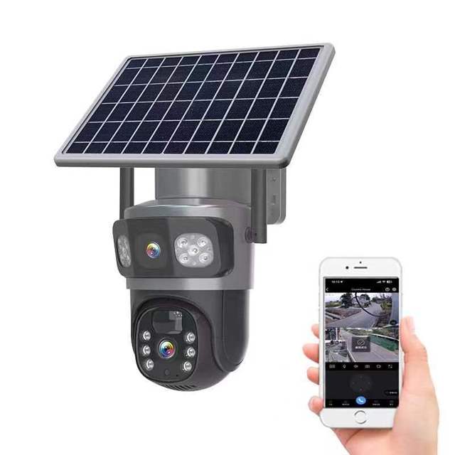 SHUZHI 4G WiFi Solar PTZ Outdoor Security Camera with CMOS Sensor Cloud Storage 3MP