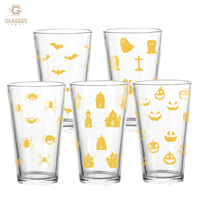 Verres à boire en verre transparent de 16 oz avec logo personnalisé, lavables au lave-vaisselle, gobelets à bière