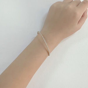 Bracciale <span class=keywords><strong>Tennis</strong></span> in Oro 14K AU585 con Moissanite VS, Gioiello Hip-Hop per Ragazze - Product Image 5