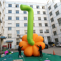 Fleur géante gonflable à l'envers avec étamines détaillées, imperméable, installation rapide, décoration artistique pour événements et fêtes en centre commercial
