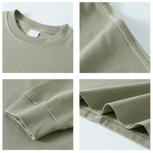 Camiseta TKAN577D Personalizada OEM ODM, Cuello Redondo, Unisex, 100% Algodón, Corte Holgado, Manga Larga, Talla Grande, Gruesa - Product Image 3