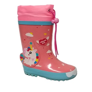 เวลลิงตันบูทยางกันฝนสำหรับเด็ก, บูทครึ่งข้อกันน้ำสีชมพูสำหรับเด็ก - Product Image 4