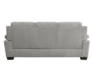 Ensemble de canapé convertible de 80 pouces, gris, revêtement en polyester, rembourrage en mousse souple, structure en bois massif, design moderne pour appartement - Product Image 3