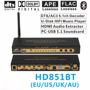 Justlink HDMI 4K ARC fibra óptica coaxial BT AC3 DTS decodificación a analógico 5.1ch convertidor U disco con interruptor remoto lR - Product Image 2