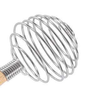 Fouet manuel multifonction en acier inoxydable avec manche en bois pour la cuisine, batteur à œufs - Product Image 4