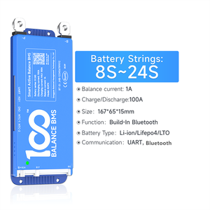 Smart BMS 8 ~ 24S 100A 48V baterías de iones de litio 16S 10P 32V batería BMS 23S LiFePO4 tablero 10s UART Bluetooth incorporado - Product Image 1